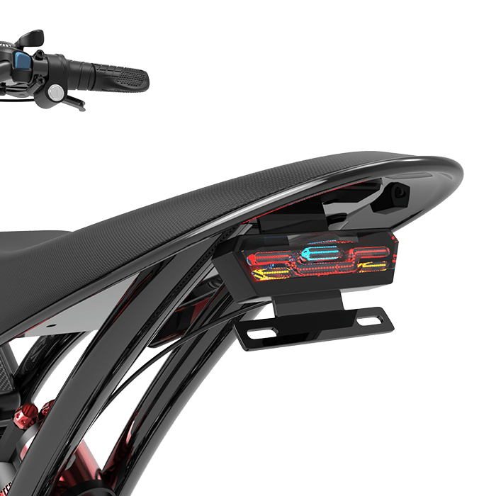 Deepower S21 ebike rear saddle taillight frame close-up