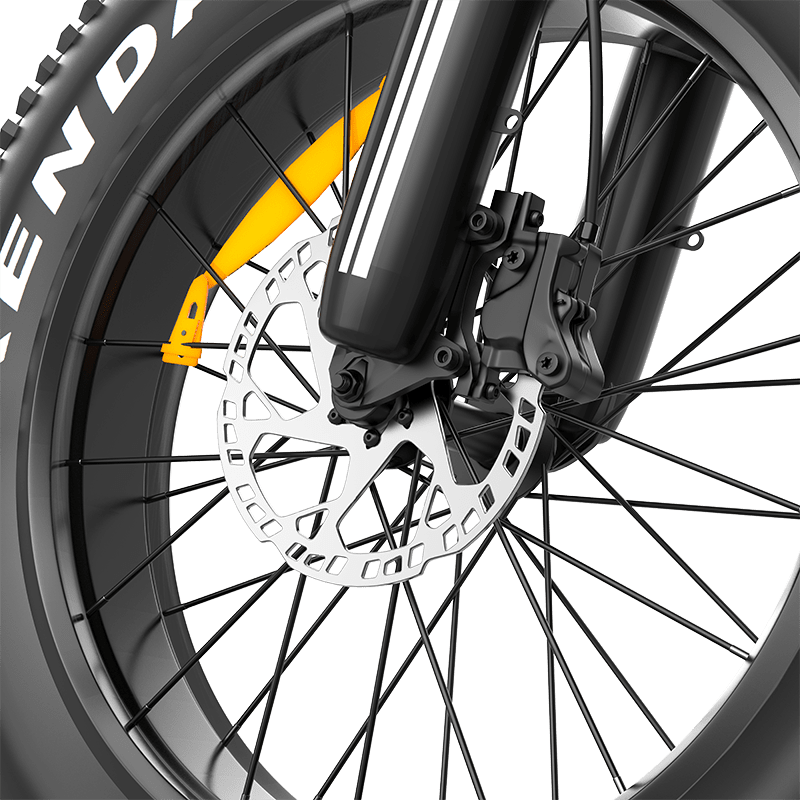 Deepower R700 knobby fat tire front wheel and brake structure