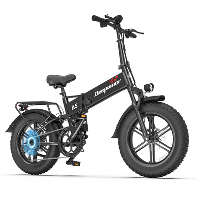 Deepower A5 foldable fat tire e-bike with motor highlight