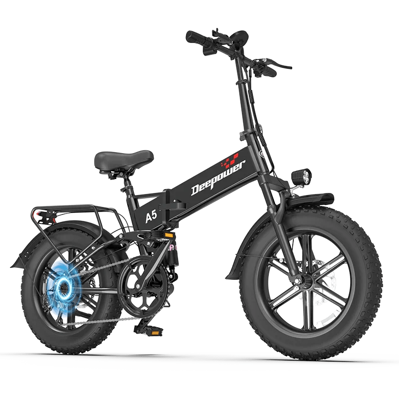 Deepower A5 foldable fat tire e-bike with motor highlight